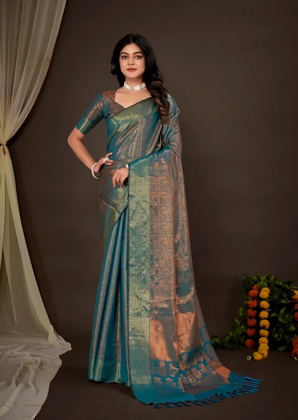 Rama_Green_Luxurious_Kanjivaram_Silk_Saree_Weave_of_Royalty_With_Blouse_Piece_Attached